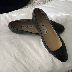 Jimmy Choo Black Patent Leather Flats